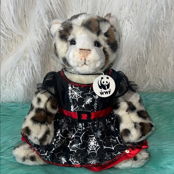 Build-A-Bear Snow Leopard WWF with Halloween Dress - Picture 1 of 6